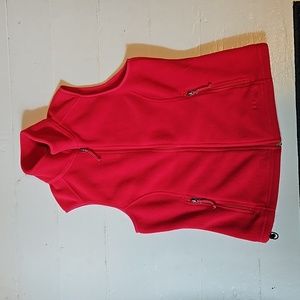 LL Bean Women's Red Fleece Vest Petite Small